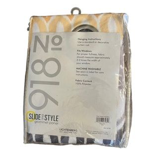 No. 918 Slide & Style Grommet Panel 48x63 Yellow White Gray Window Curtain